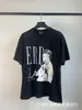 Erd Melancólico Rico Segunda Generación Estampado de Letras Viejo Holgado Retro Vintage Camiseta de Manga Corta para Hombre y Mujer Tendencia Verano