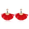 Estilo étnico bohemio retro creativo nuevos versátiles pendientes largos con flecos en forma de abanico para mujer moda pendientes exagerados