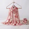 Bufanda de Seda Suave Nueva con Doble Estampado 70*180 Tamaño Grande Bufanda Larga para Mujer, Amigable con la Piel, Transpirable, Tacto de Lujo, Bufanda Chal
