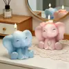 Cuatro Tipos de Moldes de Silicona para Elefantes Bebés, Moldes de Velas Aromáticas de Elefante Bebé de Dibujos Animados, Moldes para Adornos de Jabón Artesanal de Yeso DIY