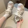 Zapatillas de Malla con Bloques de Color y Suela Plana para Mujer 2026 Nuevos Zapatos Versátiles Casuales para Senderismo Ligeros Transpirables con Cordones Zapatos para Correr