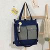 Bolsa de Hombro para Estudiante Bolsa de Lona Literaria Ins para Mujer Versión Coreana Versátil Bolso de Hombro Cruzado Harajuku Correa de Hombro Desmontable Mochila