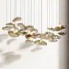 Candelabro redondo de cristal creativo transfronterizo, lámpara de cristal estilo artístico de diseñador de lujo ligero para mesa de comedor y sala de estar de villa