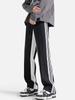 Pantalones casuales de rayas laterales para hombre, primavera y otoño, marca de moda americana, pantalones rectos sueltos, pantalones deportivos combinables, moda