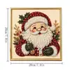 Pintura de Diamante de Natal Transfronteiriça com Pérolas e Strass, Pintura de Pontos Feita à Mão com Moldura Quadrada, Pintura de Natal com Pérolas com Moldura