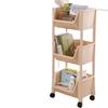 Estante de Almacenamiento Multicapa Estilo Ins con Ruedas para Snacks y Artículos Varios Carrito Móvil Artefacto de Almacenamiento para Dormitorio