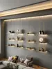 Nuevo Estante Colgante Estilo Chino para Sala de Té, Estante de Exhibición y Almacenamiento de Juego de Té Multicapa Inspirado en Zen