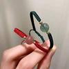 Pulsera de Cristal de Cristal Dayou Pulsera de Cuerda Roja Fantasma Verde Pulsera Trenzada de Cristal de Fresa para Mujer Pareja