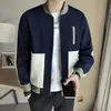 Chaqueta con costuras de cuello mao para hombre otoño 2023 lujo ligero alta gama marca de moda moda Ruan guapo casual top corto