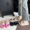 Zapatillas de lona con velcro populares transfronterizas para mujer, nuevas de moda de verano 2025, sandalias de plataforma de altura para playa