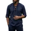 Tienda Independiente 2026 Nueva Camiseta de Manga Larga para Hombre Estilo Americano Versátil Sudadera con Cordón Cuello Alto Parte Superior Venta al por Mayor Moderna