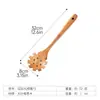 Juego de Cuchara y Espátula para Cocinar de Madera Maciza de Mango Largo Más Vendido Transfronterizo, Espátula Grande de Madera de Acacia Antiadherente para Sartén, Cuchara para Sopa, Cuchara para Arroz de Madera Maciza