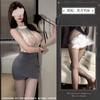 Lencería Sexy con Encaje Estilo Secretaria Ropa de Noche, Vestido Bodycon para Mujer Set de Uniforme para Juego de Roles