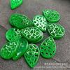 Colgante de Jade Natural Verde Seco Hueco Gota de Agua Cristal Jade Marca Cuentas diy Joyería Hecha a Mano Aretes Accesorios