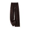 Pantalones de Lana de Pierna Ancha para Mujer, Nuevos Pantalones Holgados Drapeados Rectos de Pierna Estrecha de Cintura Alta para Otoño e Invierno, Pantalones Casuales Versátiles Adelgazantes