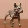 Escultura Miniatura de Bulldog de Latón Puro, Adorno Hecho a Mano Estilo Antiguo para Escritorio de Oficina y Hogar, Decoración para el Hogar Feng Shui