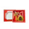 Nuevo Colgante de Hoja de Bodhi de Buda Zodiacal Oro Puro 999 12 Signos del Zodiaco Pegatinas para Teléfono Móvil Set de Caja de Regalo Venta al por Mayor