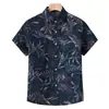 311# Popular Vestido da Ilha de Hainan Camisa de Praia Sanya Pêssego Havaí Casual Camisa de Casal Masculina e Feminina
