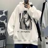 Suéter de anime japonês masculino de inverno com forro de lã espessado para jovens, roupas soltas de outono e inverno, jaqueta com capuz de marca de moda ins