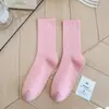 Calcetines de color para mujer, calcetines de algodón para danza moderna, medias de baile, color liso, color caramelo, color macarrón, longitud hasta la mitad de la pantorrilla, estilo japonés, combinan con todo