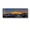 Pintura Decorativa para Sala de Estar con Fondo del Sol Dorado Brillando sobre las Montañas, Pintura Colgante de Pared de Fondo para Sofá Lujosa y Elegante, Paisaje para Oficina