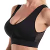 Top esportivo de renda com recorte vazado e orifícios respiráveis, top esportivo transfronteiriço, plus size, para yoga, corrida, fitness, roupa íntima esportiva