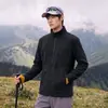 Jaqueta de Fleece Masculina 2026 Outono Inverno Fleece Polar Gola Alta Roupa Externa para Caminhada ao Ar Livre Alpinismo Aconchegante Espessa Camada Interna de Jaqueta Shell