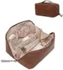 Bolsa de Maquillaje de Viaje de Venta Caliente Transfronteriza, Neceser Portátil de Cuero PU Impermeable, Bolsa de Maquillaje para Mujer con Compartimentos, Gran Capacidad