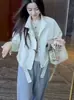 Chaqueta corta de moda estilo coreano con cuello alto para mujer, nueva colección otoño 2026, holgada y casual, top que rejuvenece para figuras petite