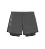 Pantalones cortos deportivos de verano para hombre, de doble capa, casuales, de secado rápido y transpirables para correr, fitness y actividades al aire libre, para entrenamiento