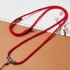 Corda de Jade Prata de Xizang Pingente de Jade Dourado Pingente de Âmbar Cristalino Corda para Pendurar Corda de Colar Trançada à Mão para Homens e Mulheres