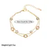Pulseira de Aço Inoxidável Europeia e Americana Transfronteiriça Moda Simples Nicho Quadrado de Diamante Coração Dupla Camada Pulseira de Joias