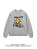 Sudadera Blanca Redonda Floral de Dilireba para Mujer Forrada de Polar Otoño e Invierno 2025 Versátil Talla Grande Cálida Moderna