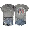 Assistente Social Compassivo Amazon Site Independente Moda Casual Feminina Camiseta de Gola Redonda Manga Curta