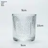 En stock creativa taza de vela de vidrio transparente para aromaterapia Portavelas DIY frasco de fragancia para el hogar Portavelas corrugado taza vacía