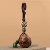 Bolsita de Sándalo Verde Portátil de Estilo Antiguo para Hombre con Cordón de Cadena de Máquina en Forma de C, Colgante Decorativo de Aromaterapia que se Puede Abrir