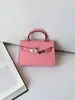 Bolsa 2026 Novo Estilo Tendência Segunda Geração Bolsa Kelly 22cm Fivela Prata Primavera Verão Sensação de Alto Padrão Bolsa Feminina Ombro Único Transversal de Mão
