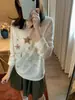 Camiseta de Manga Longa com Desenho de Estrela do Mar Versátil Proteção Solar para Mulheres Verão 2026 Top Soltinho Casual Emagrecedor Fino