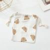 Bolsa de almacenamiento tipo corsé con cordón INS, muselina estampada de crepé de algodón puro, bolsa de almacenamiento para ambiente de bebé, bolsa colgante para carrito