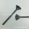 Pincel para Maquiagem em Formato de Leque de Fibra Totalmente Preto, Pincel Portátil para Iluminador, Pincel Iluminador, Cabo de Madeira, Contorno com Iluminador, Pó Uniforme, Fácil de Aplicar Maquiagem