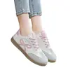 Primavera de 2026 Novo Modelo Tamanho Grande Cor Blocada Retrô Sapatos Casuais Femininos Brancos Confortáveis Tamanho Único