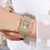 Relojes nuevos de comercio exterior transfronterizo, relojes de cuarzo para mujer con esfera romana cuadrada y incrustaciones de diamantes, relojes de moda para mujer al por mayor