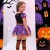 Versátil éxito transfronterizo para niñas Halloween Falda Tutú Infantil Negra y Morada Clásica Esqueleto Falda Abullonada 22