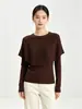 Conjunto de duas peças de suéter com babados estilo coreano para mulheres, nova coleção outono/inverno, top de malha simples e elegante de manga longa