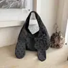 Bolsa tote retrô de bolinhas estilo coreano transfronteiriça, novo modelo de verão 2026, bolsa de ombro/axila simples casual de grande capacidade