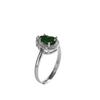 Anillo de calabaza de plata de ley S925 con incrustaciones de jade calidad A, anillo abierto simple de moda para mujer, combina con todo
