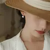 Aretes de Plata de Ley con Perlas Naturales para Mujer Elegantes de Alta Gama Atmosféricos Lujo Ligero Estilo Francés Celebridad de Internet Diseño de Nicho Estilo Frío Arete