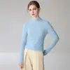 Suéter de Cachemira de Cuello Medio para Mujer, 100% Cachemira Pura, Suéter de Punto sin Costuras, Top Básico Versátil para el Trabajo