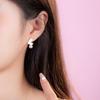 Pendientes de Aguja de Plata de Ley Japoneses y Coreanos Exquisitos Circonita Microincrustada Joyería Pendientes de Amor para Mujer Pendientes de Moda Sencillos Pequeños Versátiles
