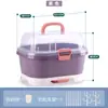 Caja organizadora de vajilla para biberones de bebé con drenaje y tapa, caja organizadora a prueba de polvo para cuenco y palillos de bebé, herramientas para alimentos complementarios, tamaño grande
